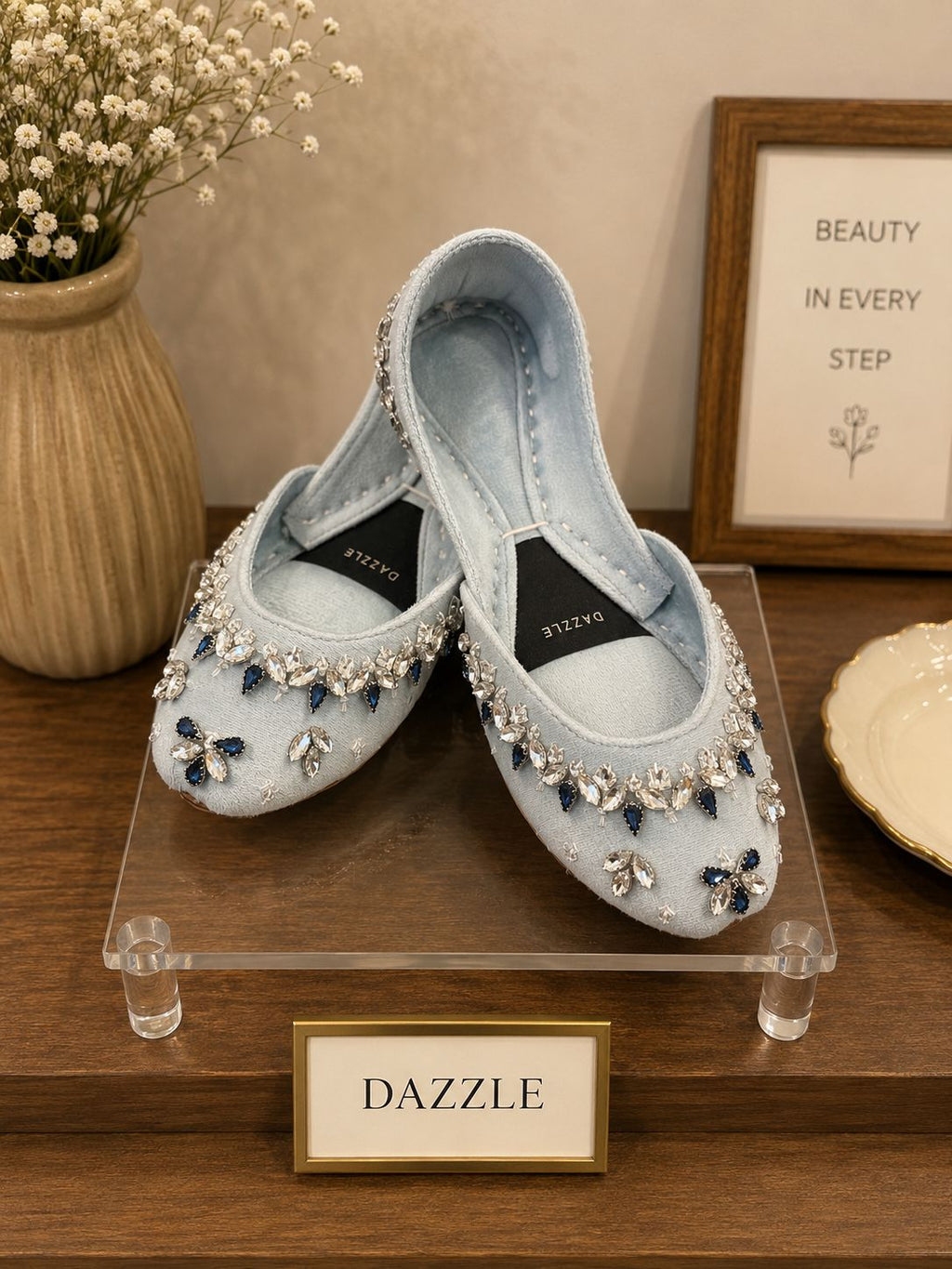 Flora Khussa — Hand-Embellished Velvet Flats