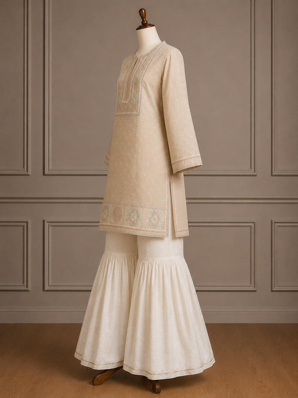 Mehtab — Pastel Chikankari Sharara Set