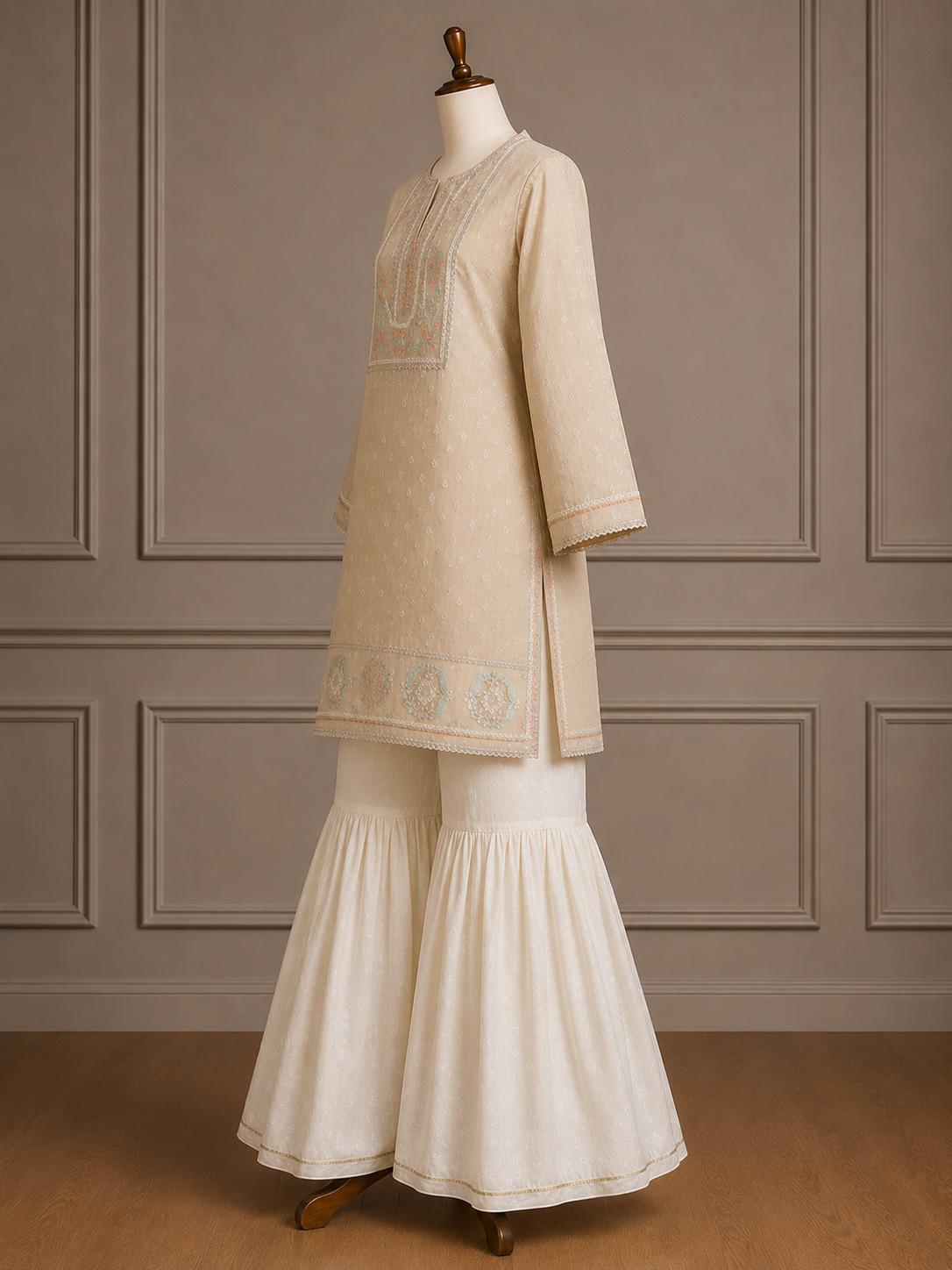 Mehtab — Pastel Chikankari Sharara Set