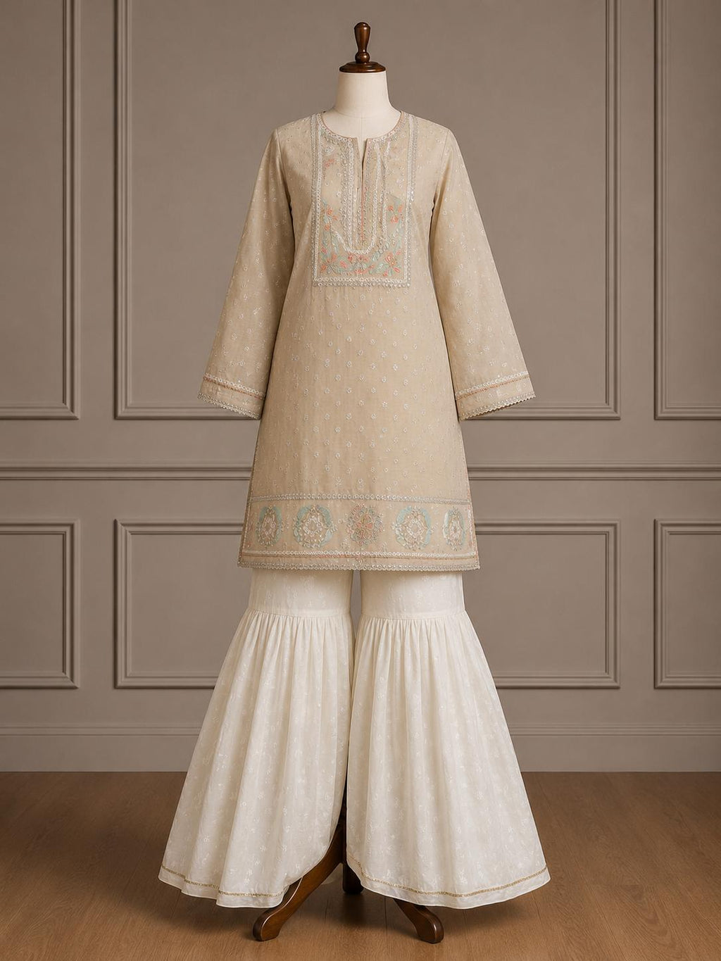 Mehtab — Pastel Chikankari Sharara Set