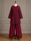 Mahnoor — Plum Schiffli Lace Co-Ord Set