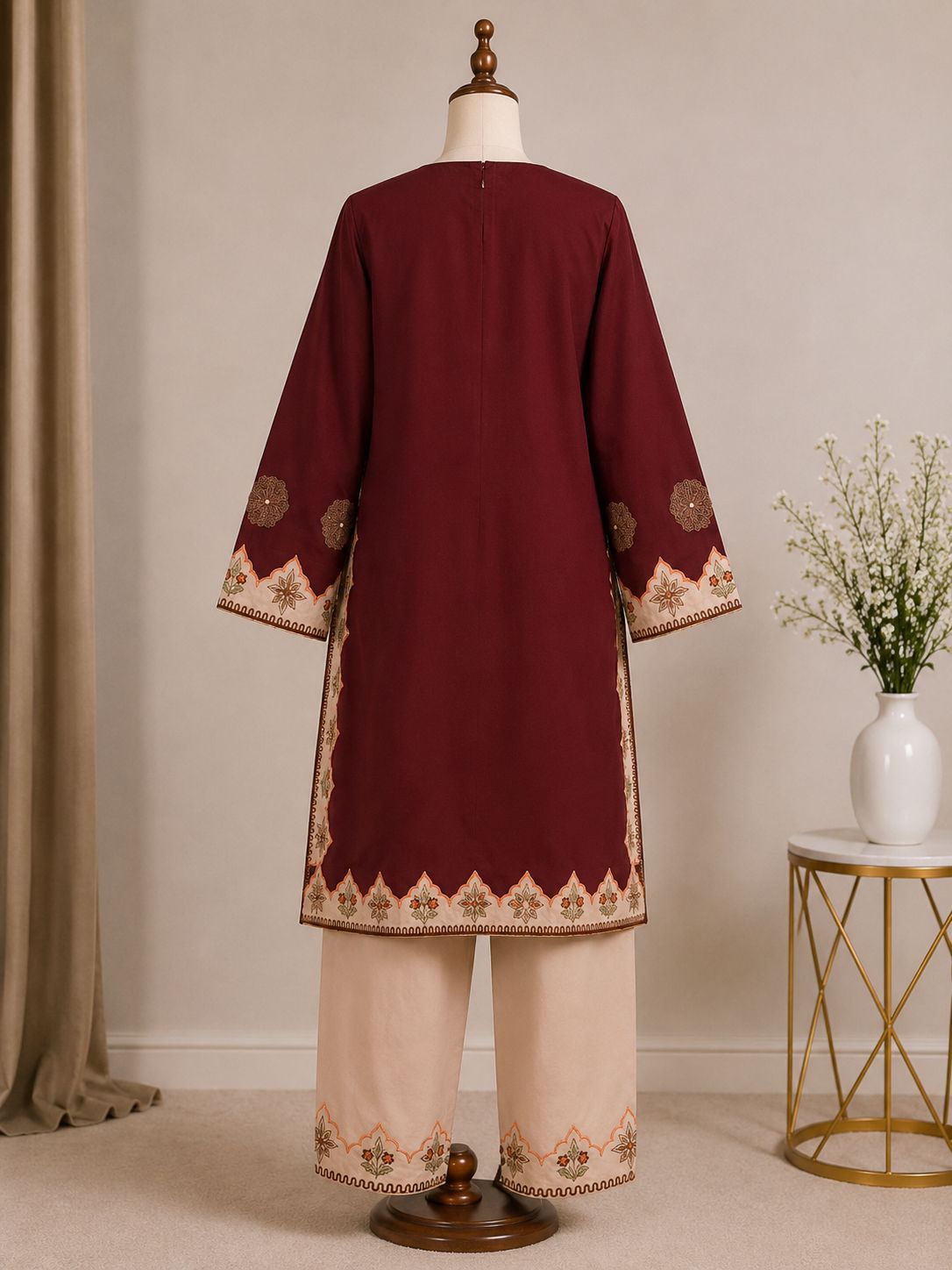 Sanam — Block-Printed & Embroidered Khaddar Suit