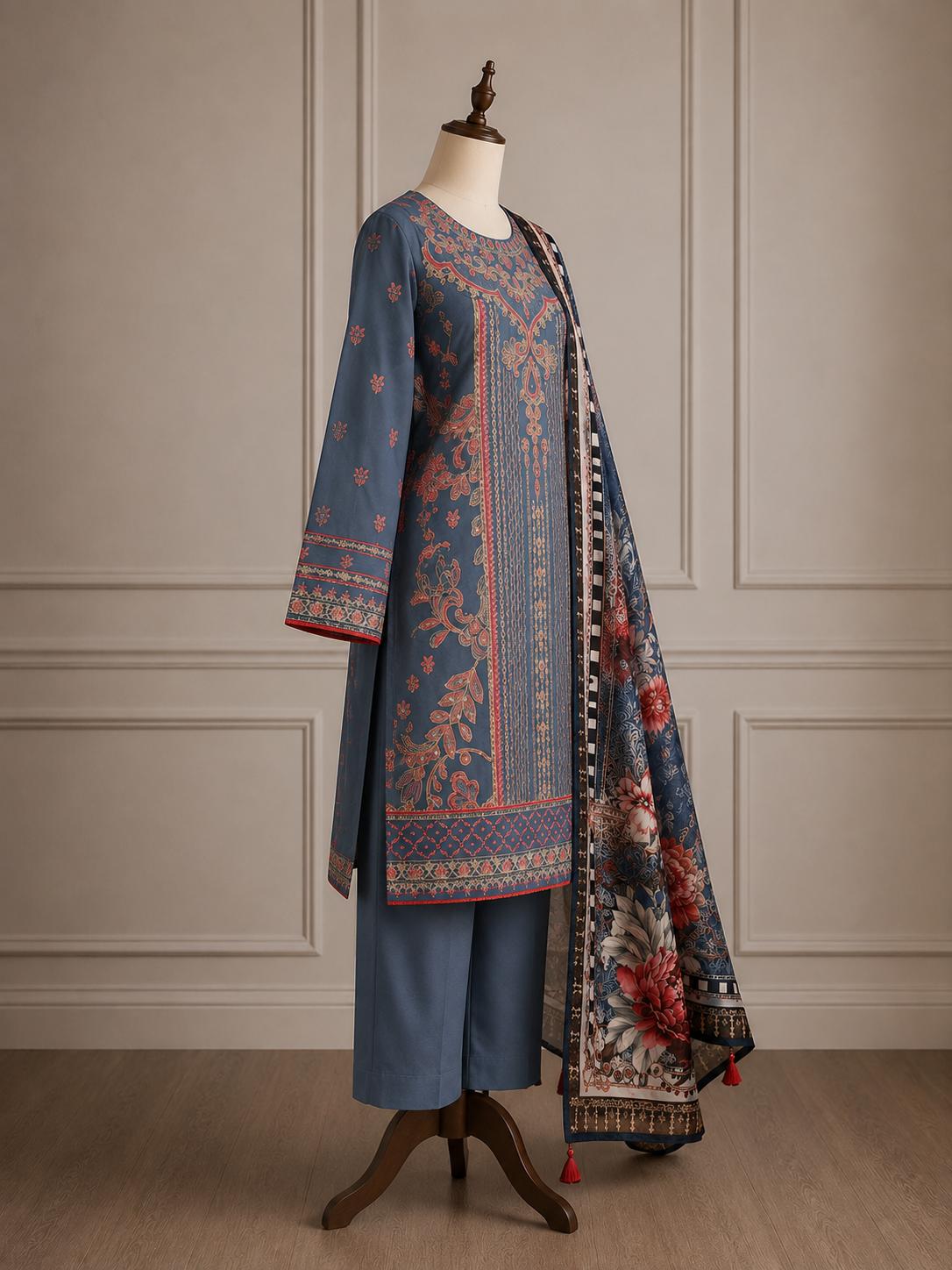 Nilofer — Digital Printed & Embroidered Lawn Suit