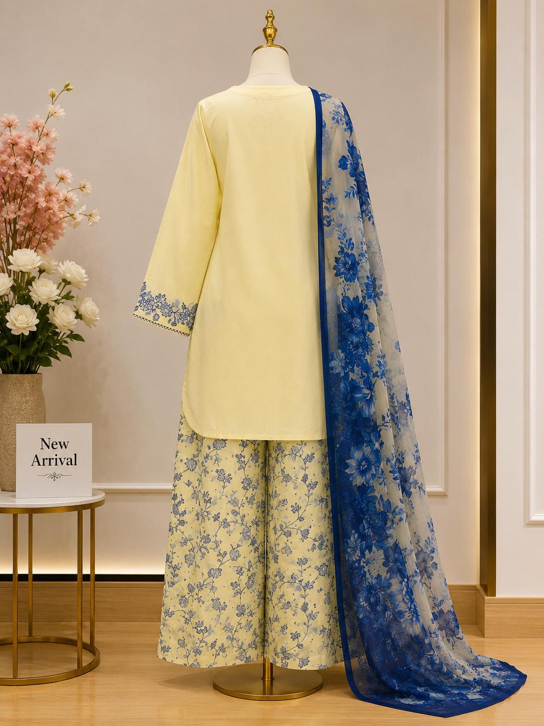 Yasmin — Embroidered & Floral Printed Lawn Suit