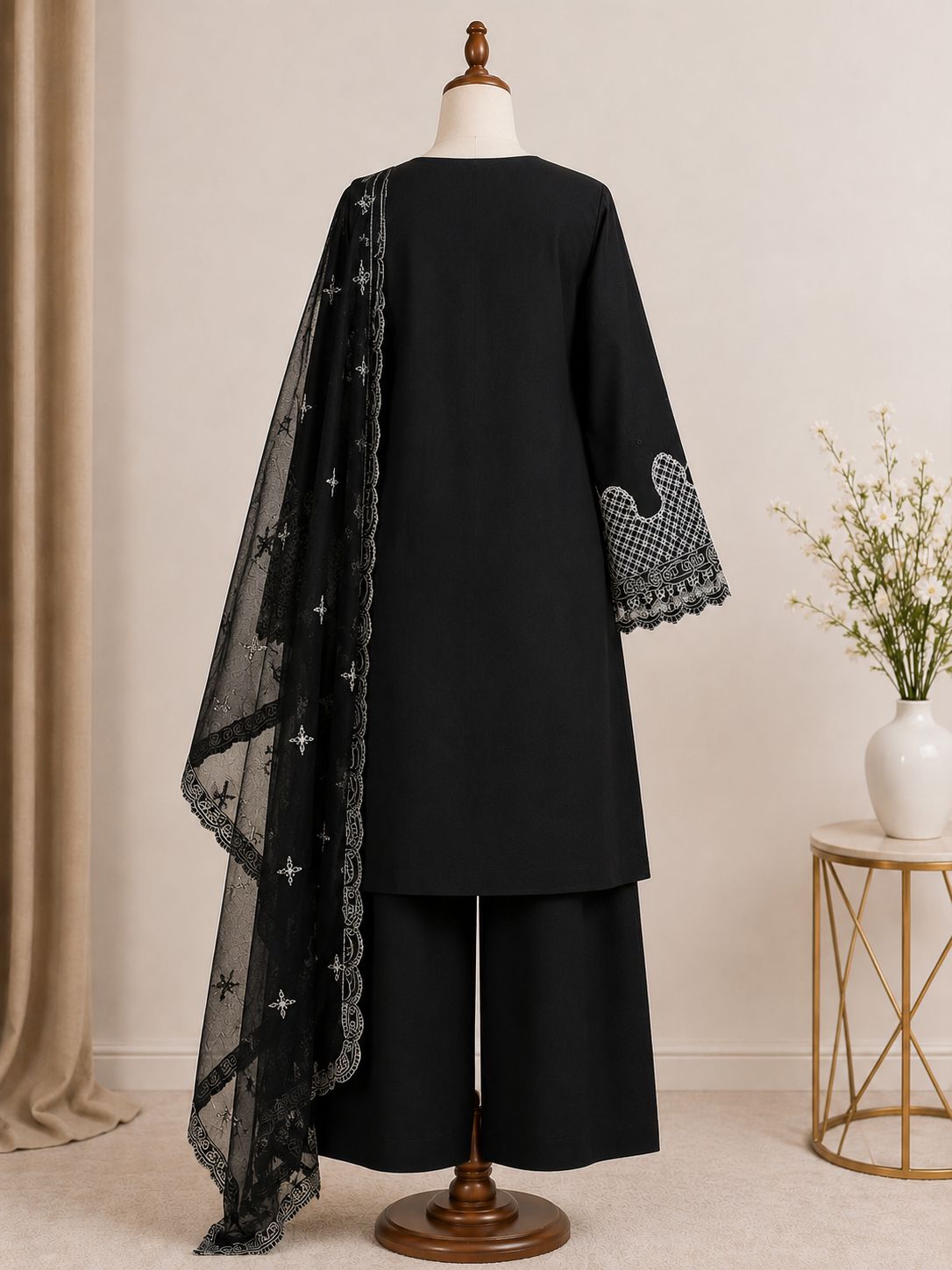 Nigar — Monochrome Embroidered Chikankari Suit