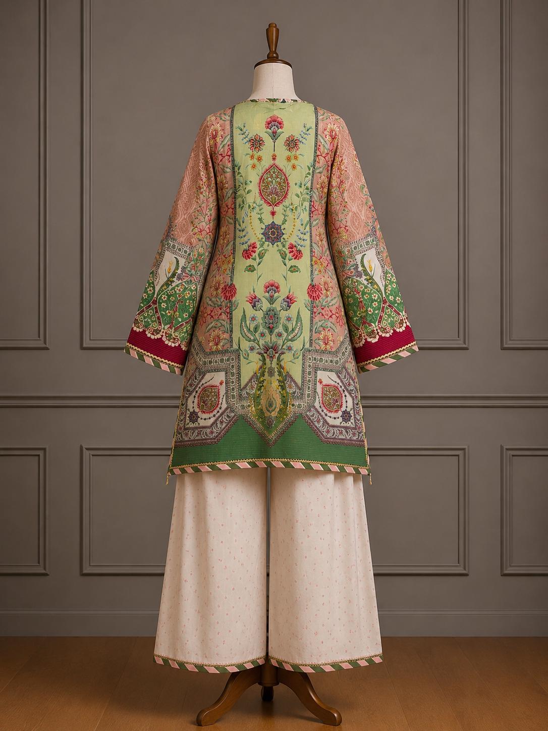 Gulrukh — Digital Printed & Embroidered Linen Suit