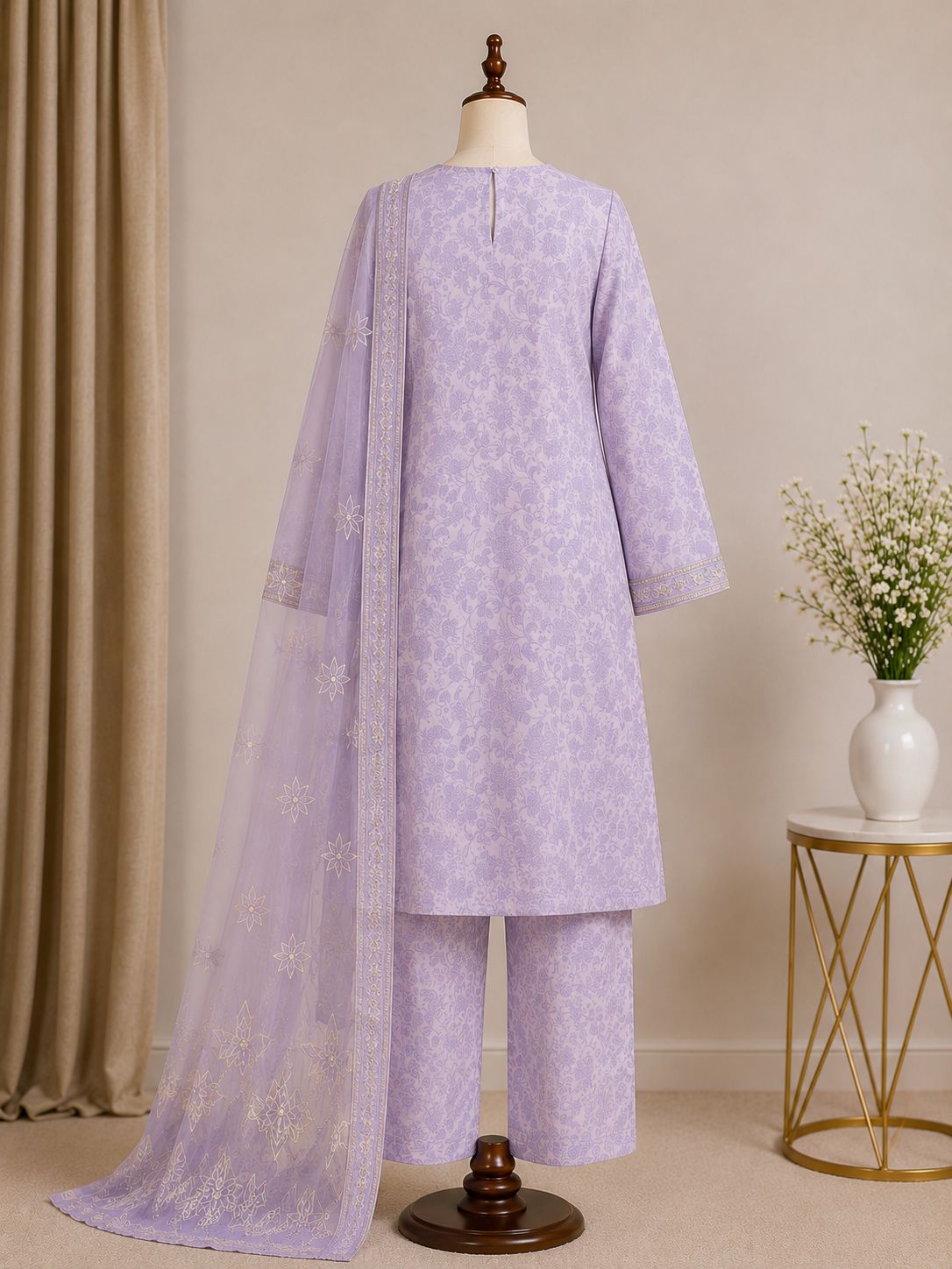 Mehr — Lilac Dream Embroidered Festive Suit