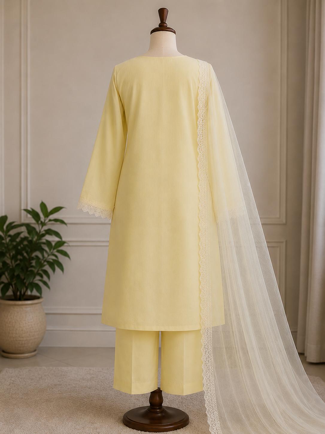 Zari — Buttercream Embroidered Chanderi Suit